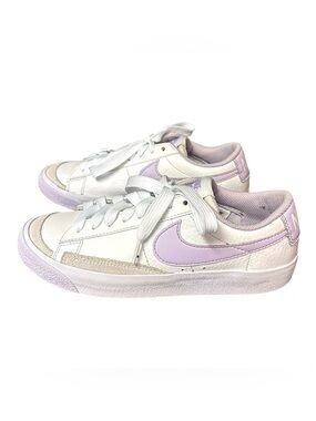 Nike Blazer Low GS White Lilac Purple Youth Size 3.5Y Girls Sneakers VGC